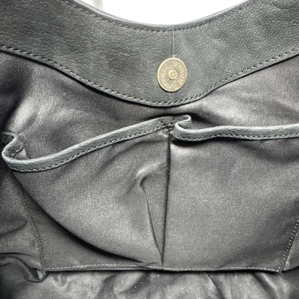 Lucky Brand Hobo Bag Black Genuine Leather Tassel Shoulder Boho Crossbody